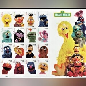 80 USPS Sesame Street Character Forever Stamps Bert Ernie Elmo Oscar Big Bird